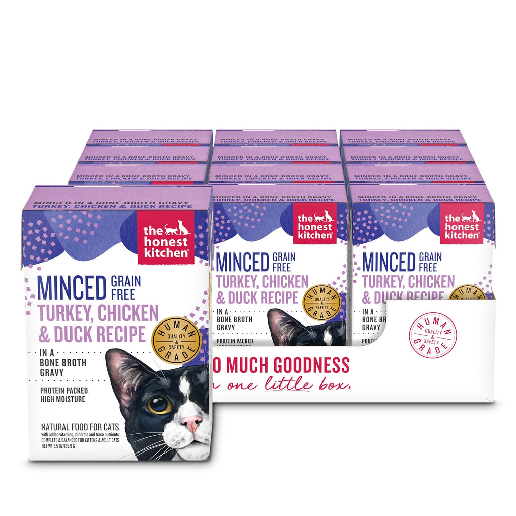 Minced Turkey, Chicken & Duck in Bone Broth Gravy ::5.5-oz-x12