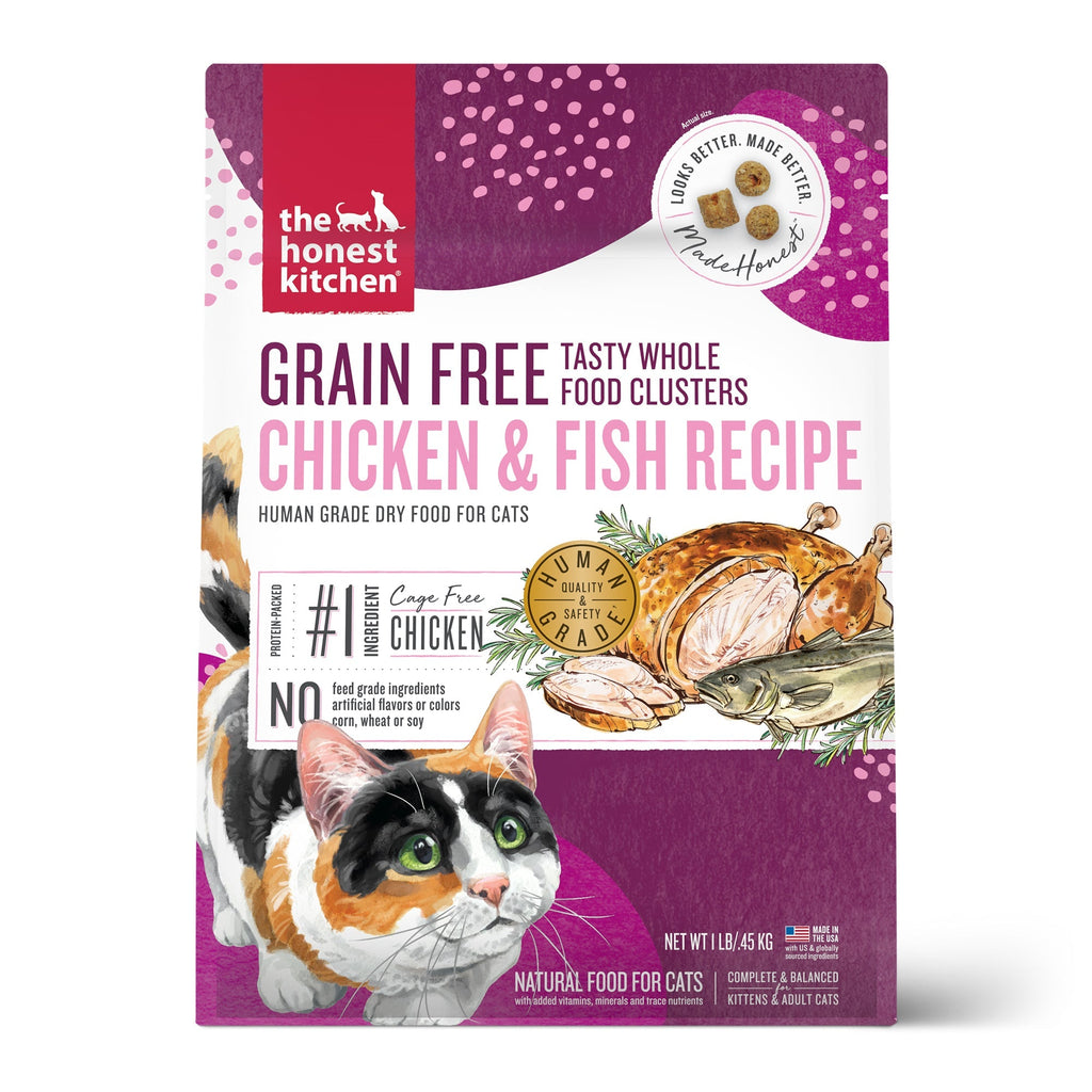 Chicken & Fish Whole Food Clusters Dry Cat Food from The Honest Kitchen ::1-lb