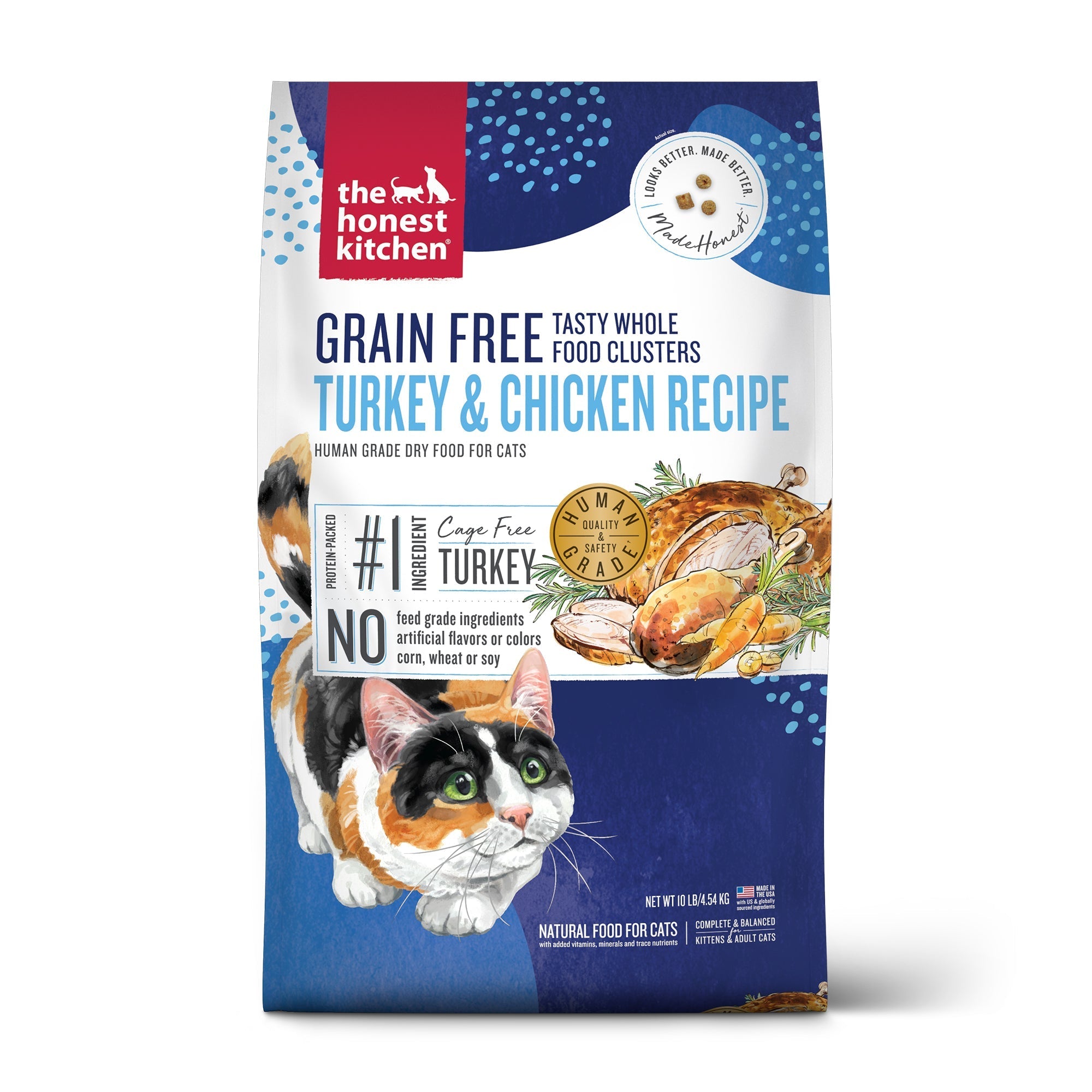 Turkey & Chicken Whole Food Clusters Dry Cat Food from The Honest Kitchen ::10-lb