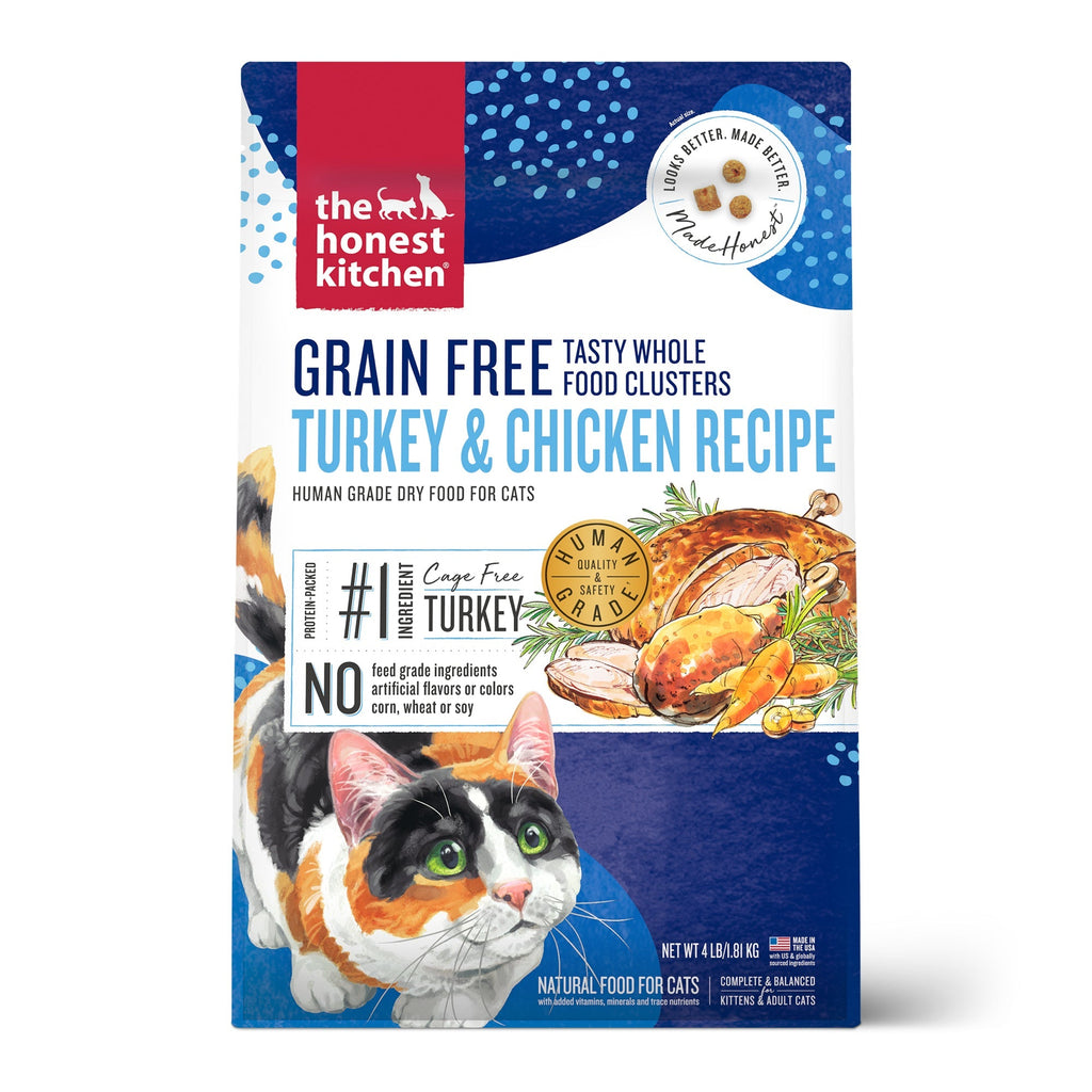 Turkey & Chicken Whole Food Clusters Dry Cat Food from The Honest Kitchen ::4-lb