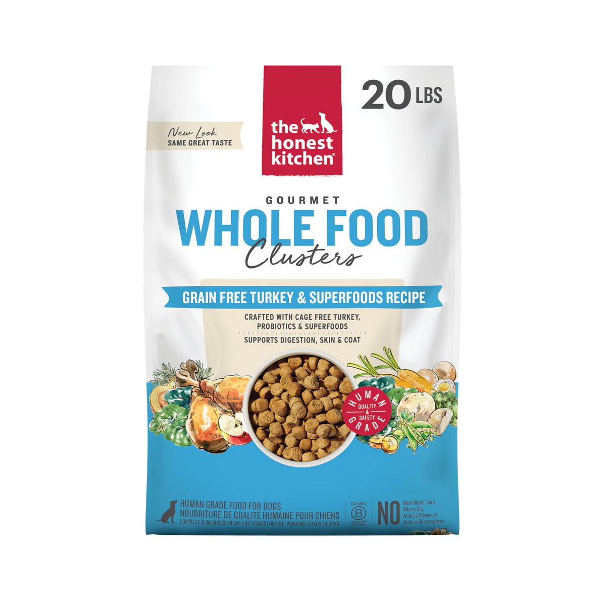 The Honest Kitchen Whole Food Clusters Grain Free Turkey &amp; Superfoods Recipe Human Grade Dry Dog Food ::20-lb
 for SHP-0170-42484C
