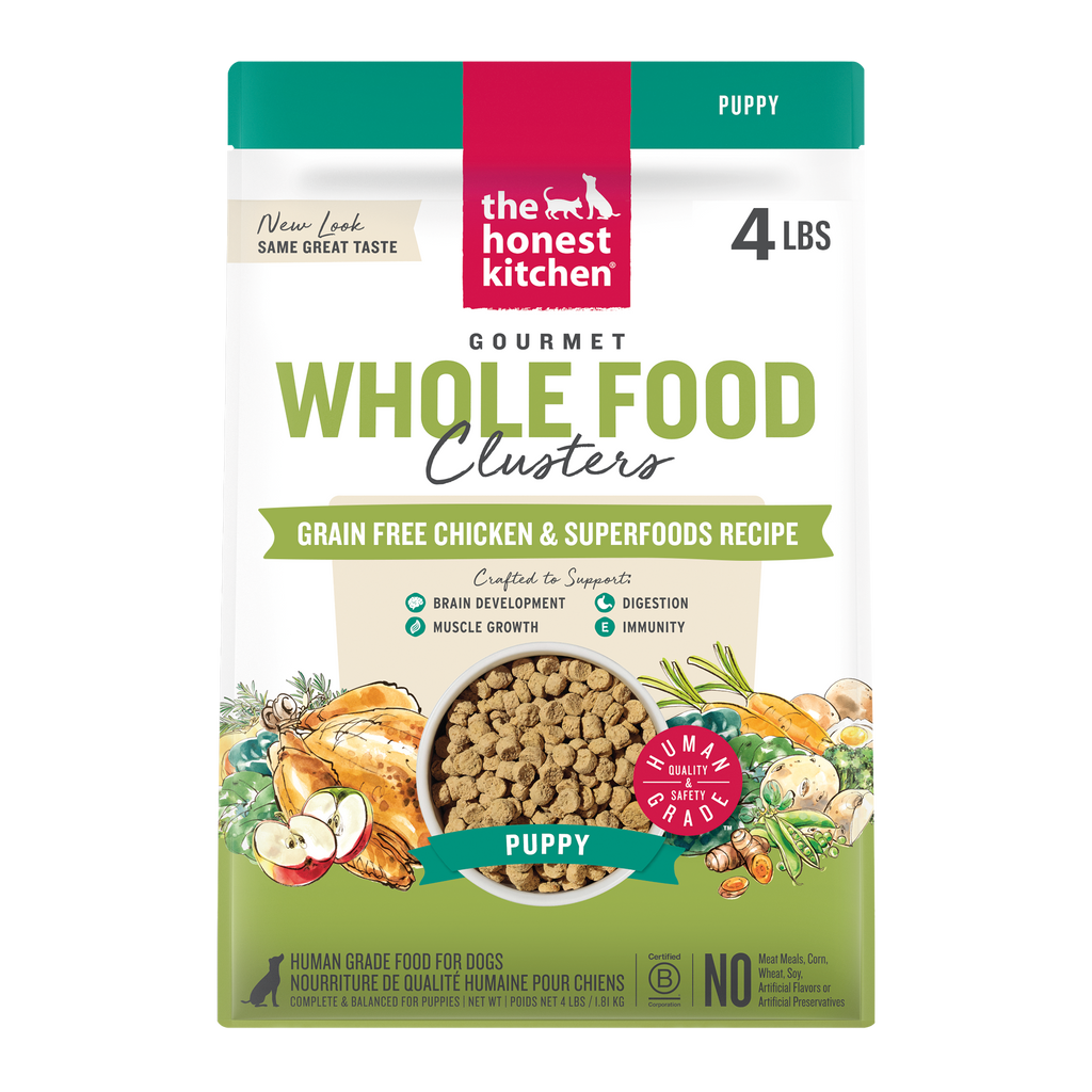 The Honest Kitchen Whole Food Clusters Grain Free Chicken & Superfoods Recipe for Puppies Human Grade Dry Dog Food ::4-lb