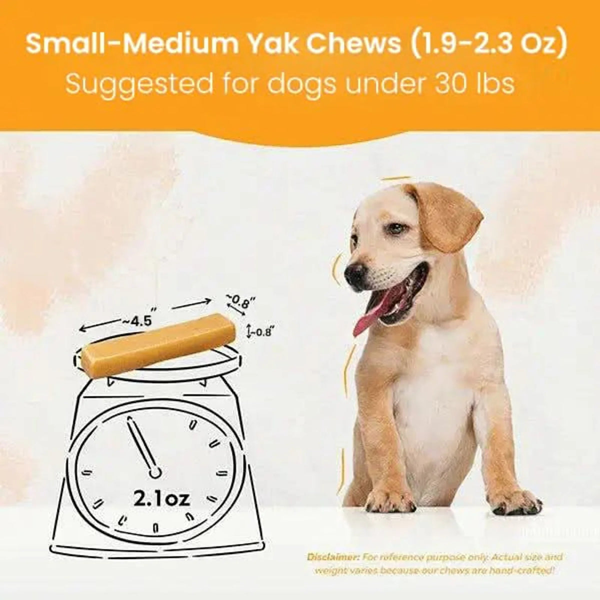 Himalayan Yak Chew small-medium — for dogs 10-15 lbs