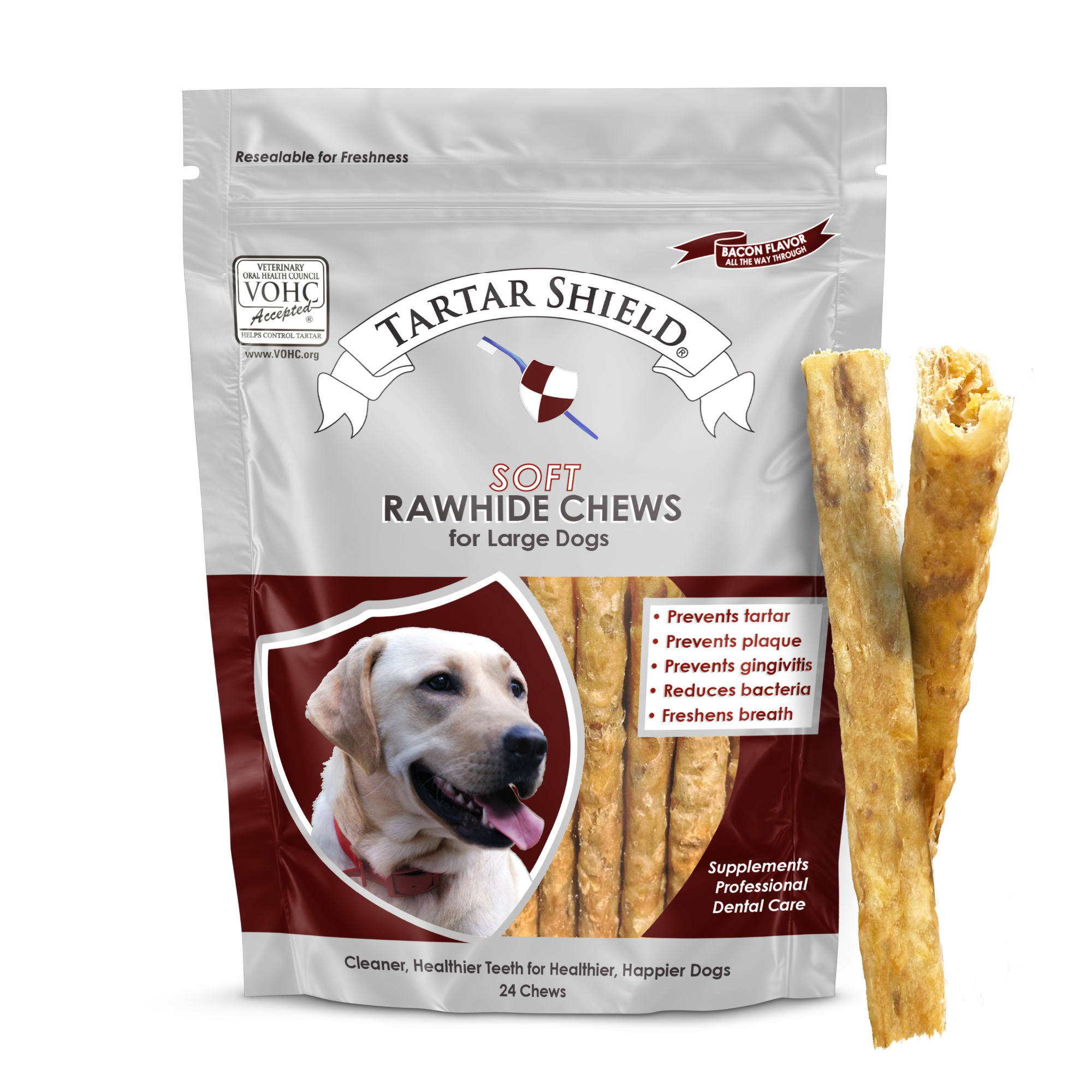 Soft Rawhide Dental Chews for Large Dogs product image 1