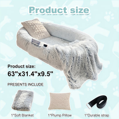 Human Dog Bed Extra Large - 70x44x11 Inch Washable Faux Fur Orthopedic Dog Bed for People & Pets, Non-Slip Giant Dog Bed with Removable Cover, Napping Lounger for Adults & Dogs in Multiple Colors