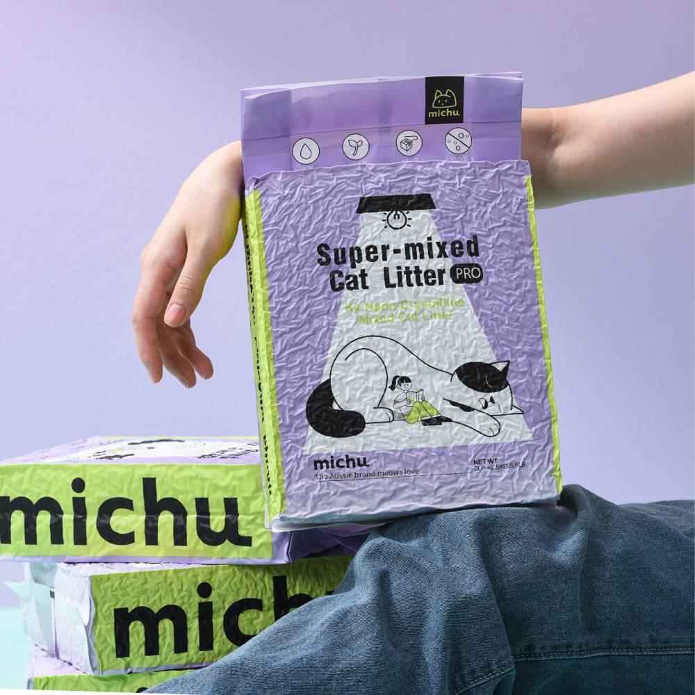 Michu Mixed Tofu Cat Litter, Heavy Duty Flushable Kitty Litter-New Packaging! -5.5lb - MichuPet