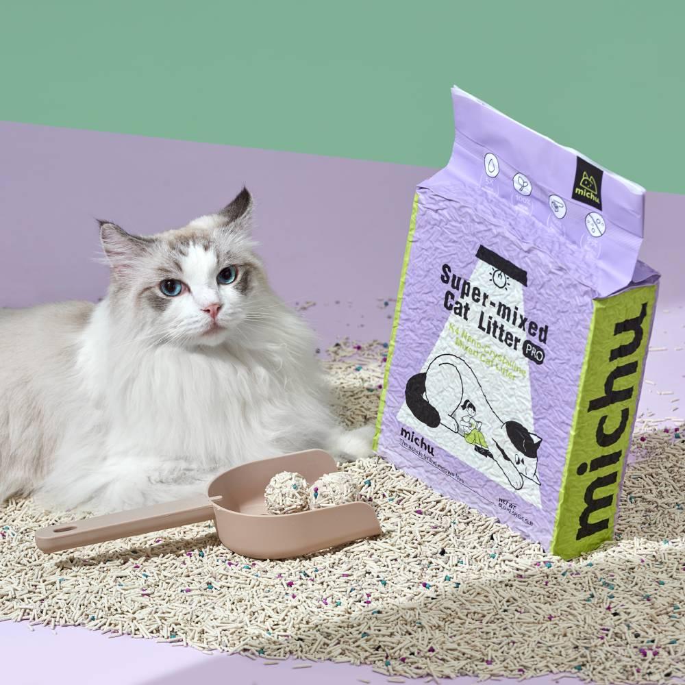 Michu Mixed Tofu Cat Litter, Heavy Duty Flushable Kitty Litter-New Packaging! -5.5lb - MichuPet