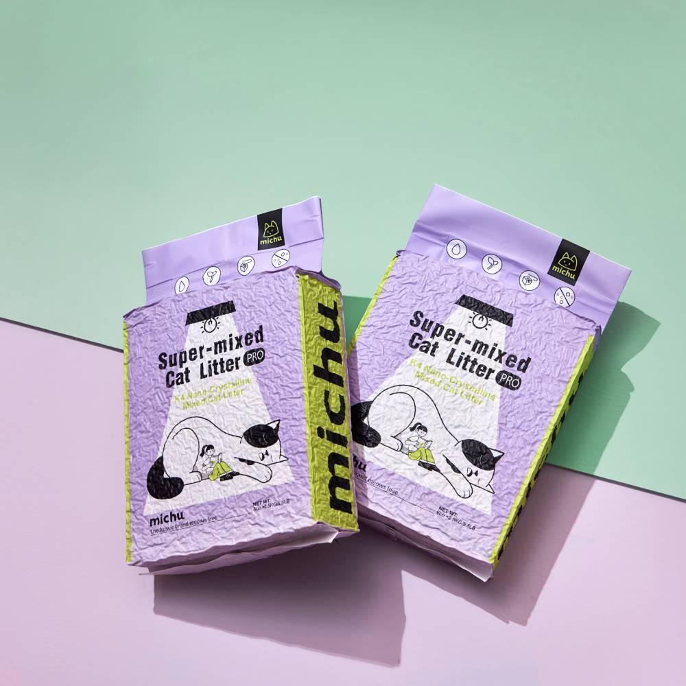 Michu Mixed Tofu Cat Litter, Heavy Duty Flushable Kitty Litter-New Packaging! -5.5lb - MichuPet