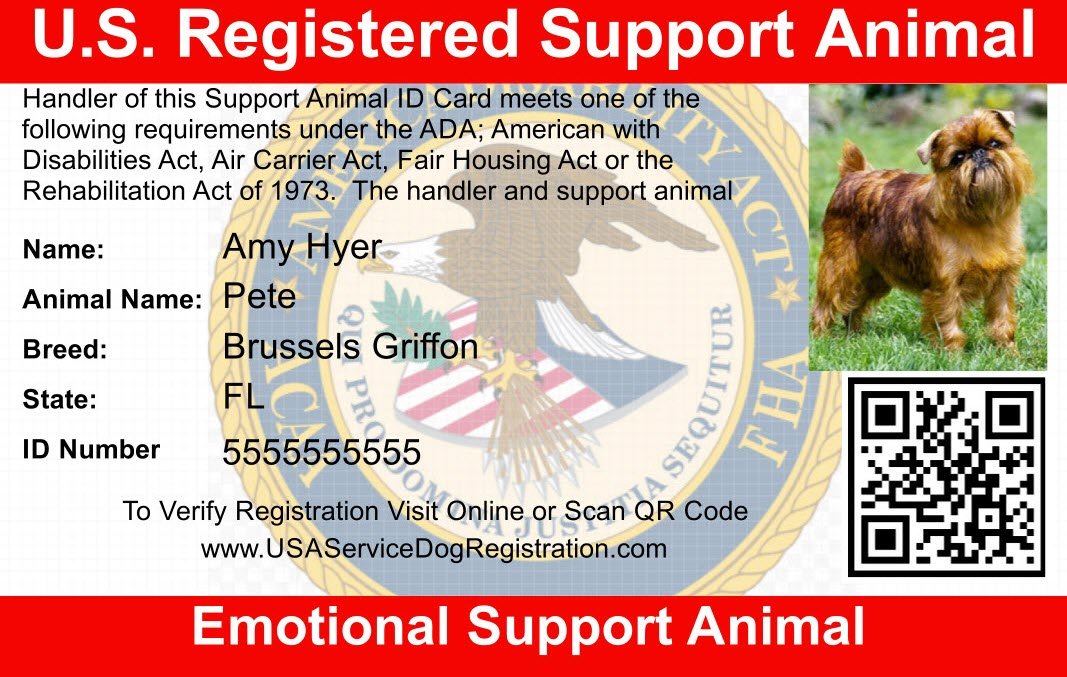 Emotional Support Animal ID Card product image 1