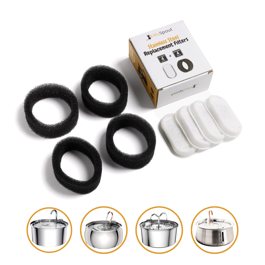 Pet Water Fountain Replacement Filters, 4x Filter Set