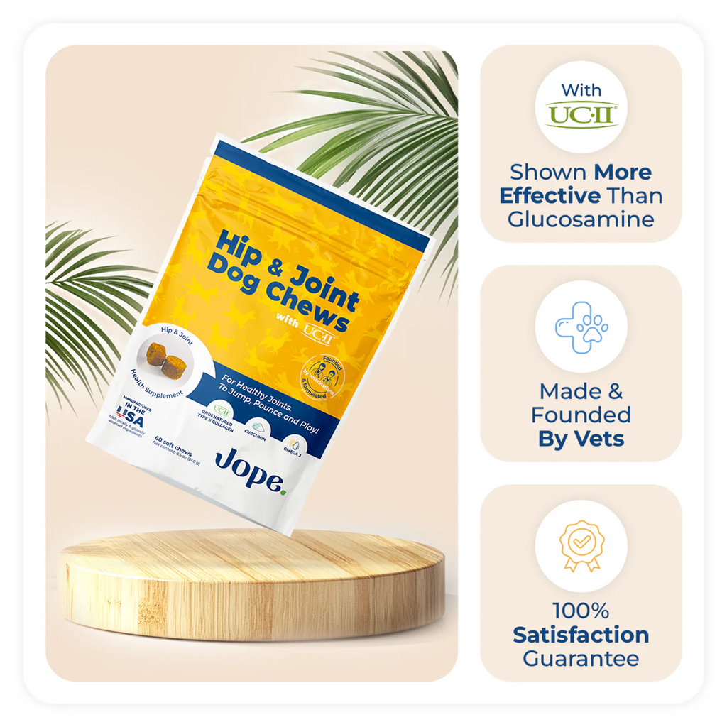 Jope best joint supplement for dogs, veterinarian-owned, with UC-II collagen and Omega-3s proven more effective than glucosamine for Mother day sale