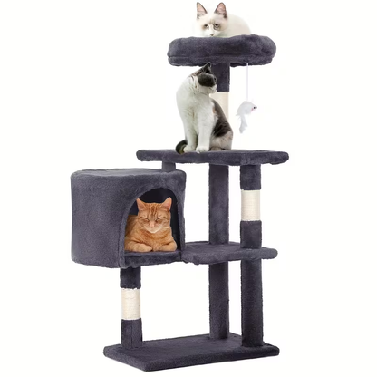 Cat Tree Tower Multi-Layer with Scratching Post, Perch Platforms & Cat Apartments – Tall Cat Climbing Frame for Indoor Cats, Space-Saving Design, Heights 36–80 Inch, 6 Colors