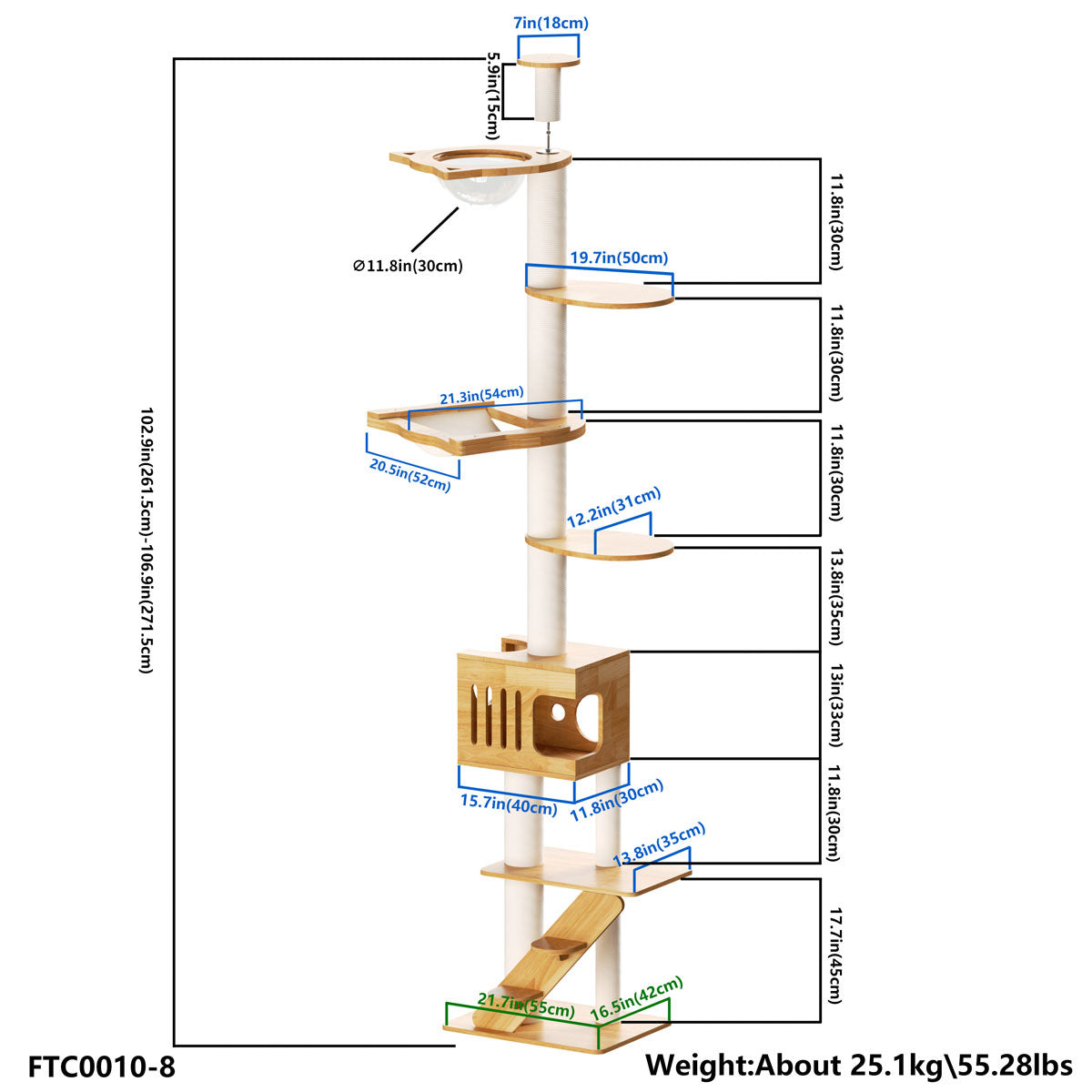 Adjustable Floor-to-Ceiling Cat Tree product image 12
