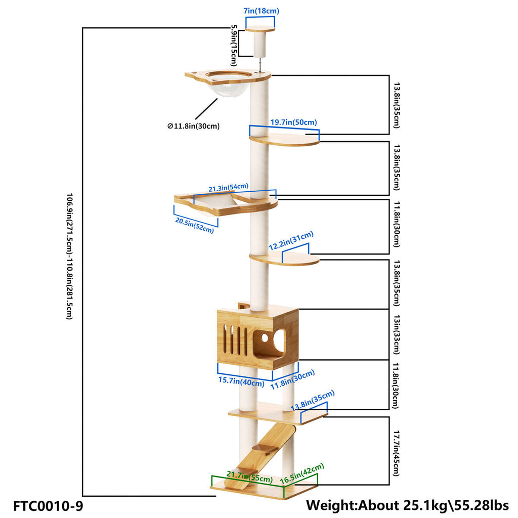 Adjustable Floor-to-Ceiling Cat Tree product image 13