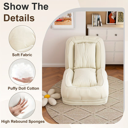 Human Dog Bed for Adults & Pets – Foldable Lazy Sofa Bed with 5 Adjustable Positions, High-Resilience Sponge, Breathable Corduroy, 2 Soft Pillows, Bedroom Living Room Reading Corner
