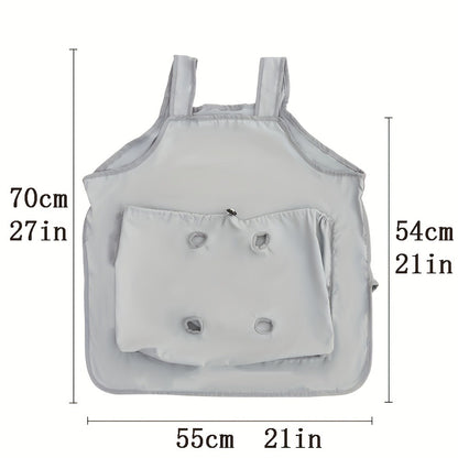 Cat Grooming Apron Restraint Bag with 4 Fixed Holes – Breathable Anti-Scratch Cat Bathing Bag for Nail Trimming, Ear Cleaning & Grooming, Portable Cat Care Wrap for Home & Vet Use
