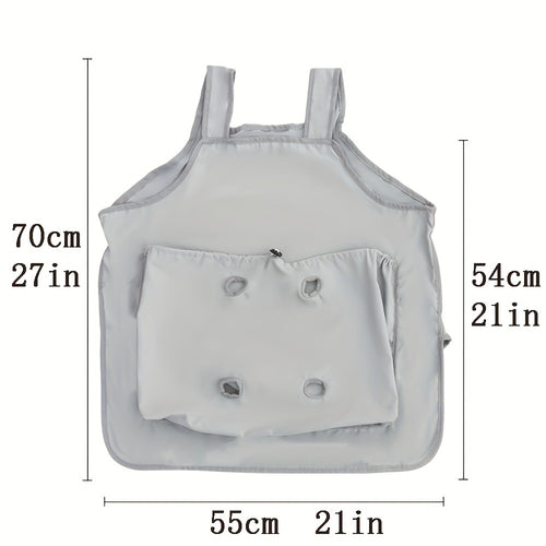 Cat Grooming Apron Restraint Bag with 4 Fixed Holes – Breathable Anti-Scratch Cat Bathing Bag for Nail Trimming, Ear Cleaning & Grooming, Portable Cat Care Wrap for Home & Vet Use