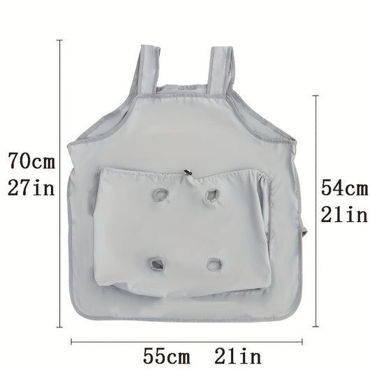 Cat Grooming Apron Restraint Bag with 4 Fixed Holes – Breathable Anti-Scratch Cat Bathing Bag for Nail Trimming, Ear Cleaning & Grooming, Portable Cat Care Wrap for Home & Vet Use