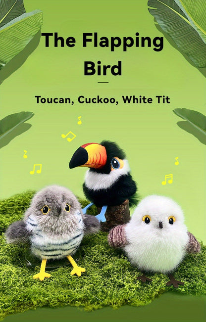 Flapping Bird Cat Toy with Realistic Chirping Sound - USB Rechargeable Interactive Plush Toy for Indoor Cats & Kittens, Smart Teaser for Exercise Enrichment & Boredom Relief