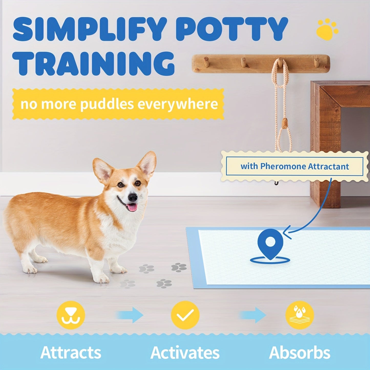 6-Layer Puppy Pads 100 Count - Super Absorbent Leak-Proof Odor Control Dog Pee Pads for Potty Training, Large & XL Size 34"x28" and 22"x22" for Dogs, Puppies & Cats