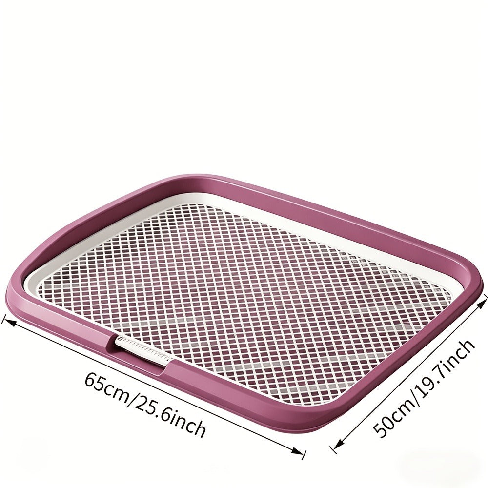 Indoor Dog Potty Tray with Removable Grating - Leak-Proof Puppy Training Toilet, Washable Pee Pad Holder for Apartments, Easy Clean Dog Bathroom, 7 Colors, Small & Large Sizes