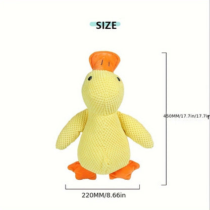 Large Plush Duck Dog Toy with Squeaker - Bite-Resistant Soft Chew Toy for Puppies & Large Breed Dogs, Durable Teething Toy for Golden Retrievers Corgis Pomeranians & All Breeds
