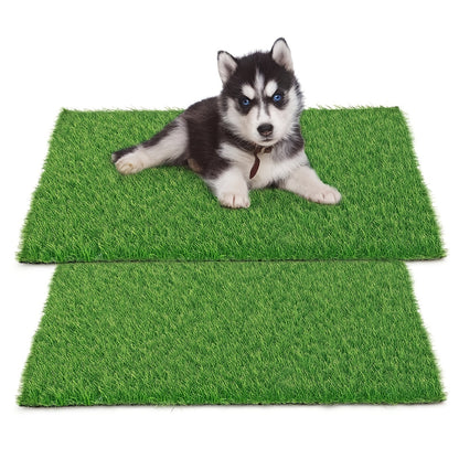 Dog Potty Training Grass Mat - 2 Pack Washable Artificial Turf Pad with Odor Control & Drainage, Reusable Indoor Outdoor Pet Pee Mat for Puppies & Adult Dogs