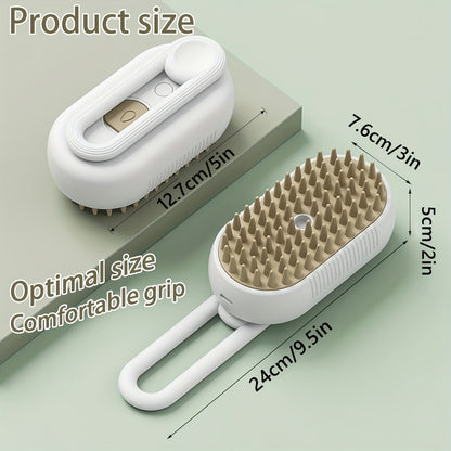 Cat Grooming Steam Brush - Self-Cleaning 4-in-1 Pet Brush with Spray for Cats & Dogs Shedding Grooming Control Deshedding Tool