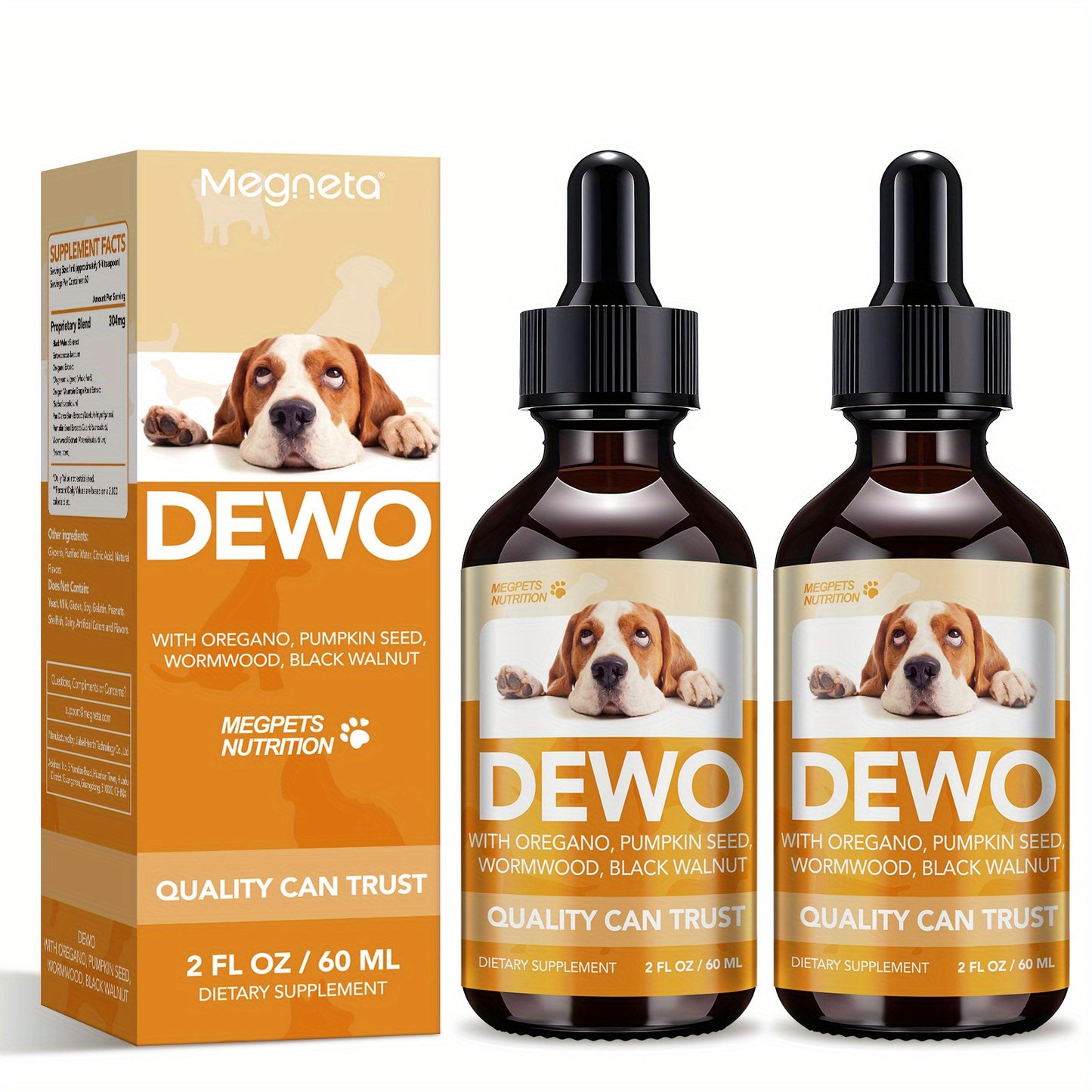 Pet Intestinal Cleanse Drops – Natural Herbal Supplement for Dogs & Cats with Wormwood & Black Walnut, Gut Health & Flora Balance Support, 2 fl oz
