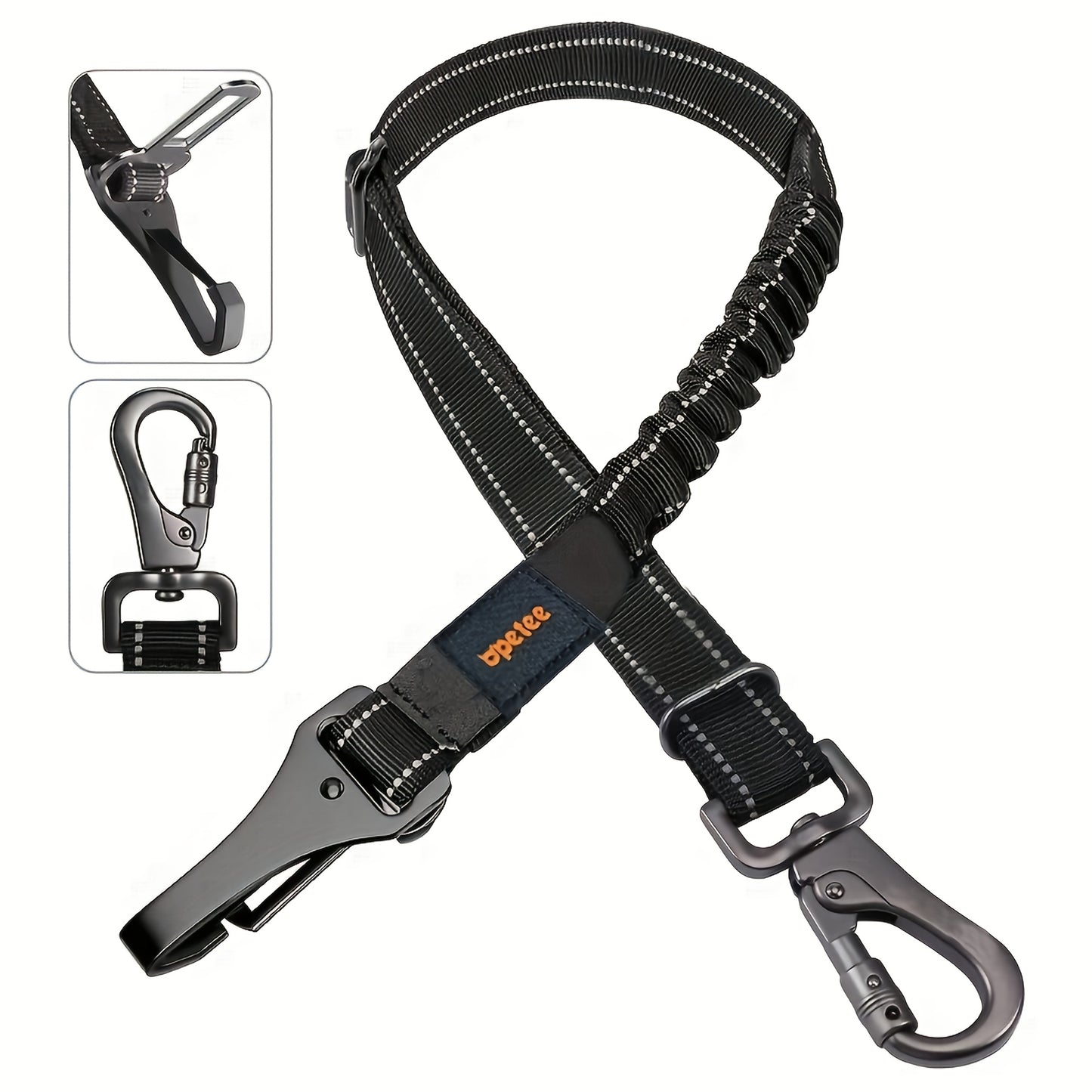 Dog Car Seat Belt Safety Harness 2 Pack Adjustable Universal Vehicle Tether with Quick-Release Buckle & Anti-Tangle Leash - Secure Pet Travel for All Cars SUV Trucks