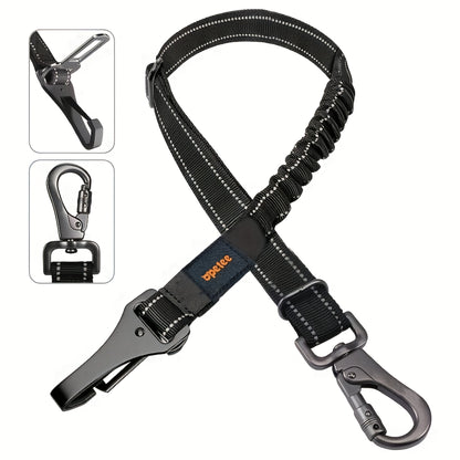 Dog Car Seat Belt Safety Harness 2 Pack Adjustable Universal Vehicle Tether with Quick-Release Buckle & Anti-Tangle Leash - Secure Pet Travel for All Cars SUV Trucks
