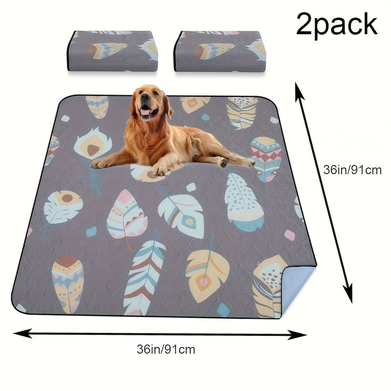 1/2/4pack LOOBANI Washable Pee Pads for Dogs, Ultra-Absorbent and Leak-Proof Whelping Pads, Non-Slip Reusable Puppy Pads, Puppy Training Pads for Playpen, Crate, Housebreak (Gray)