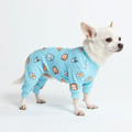 Breakfast Blue Stretch Dog Pajamas, S
