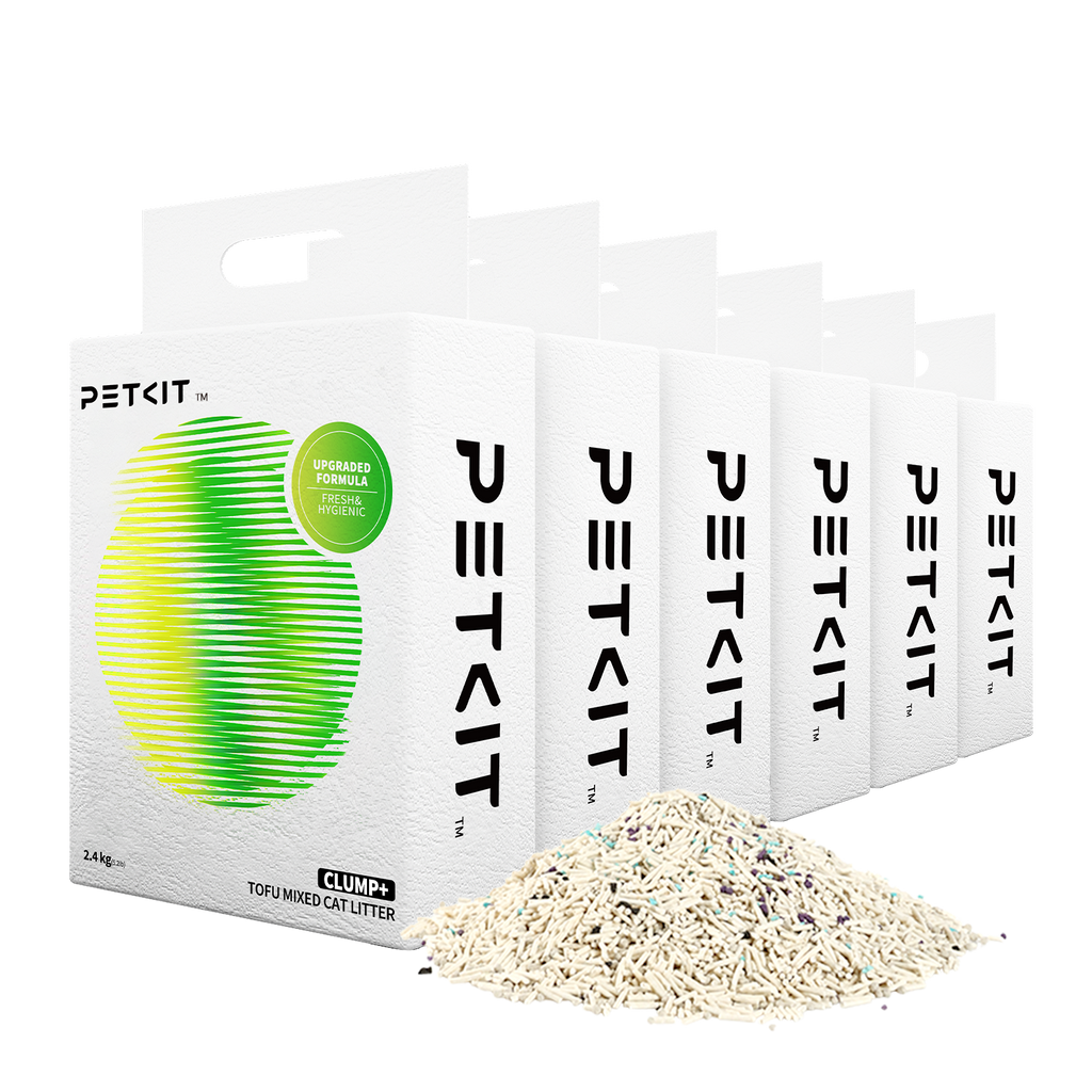 Clump+ Tofu Mixed Cat Litter 6 bags showing natural granule appearance and texture