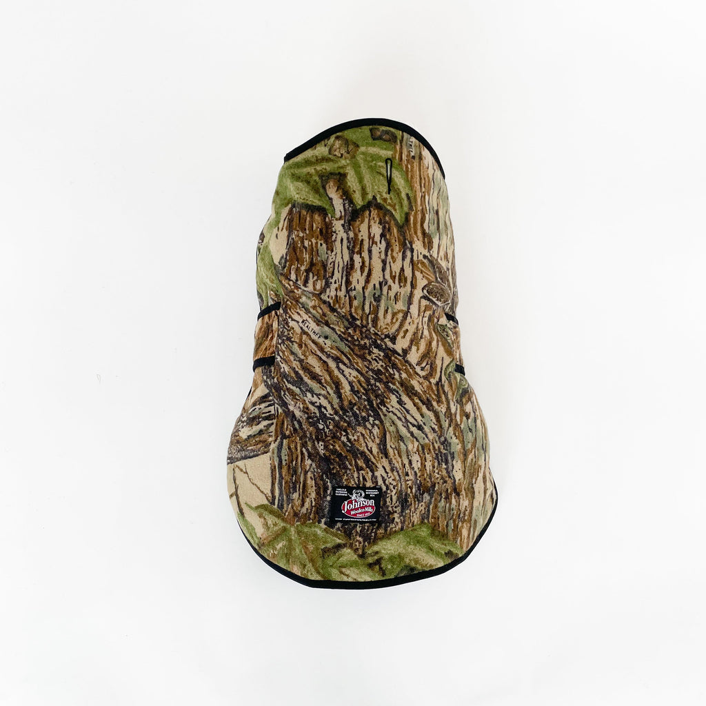 Johnson Woolen Mills Dog Coat Camo insulated lining front view