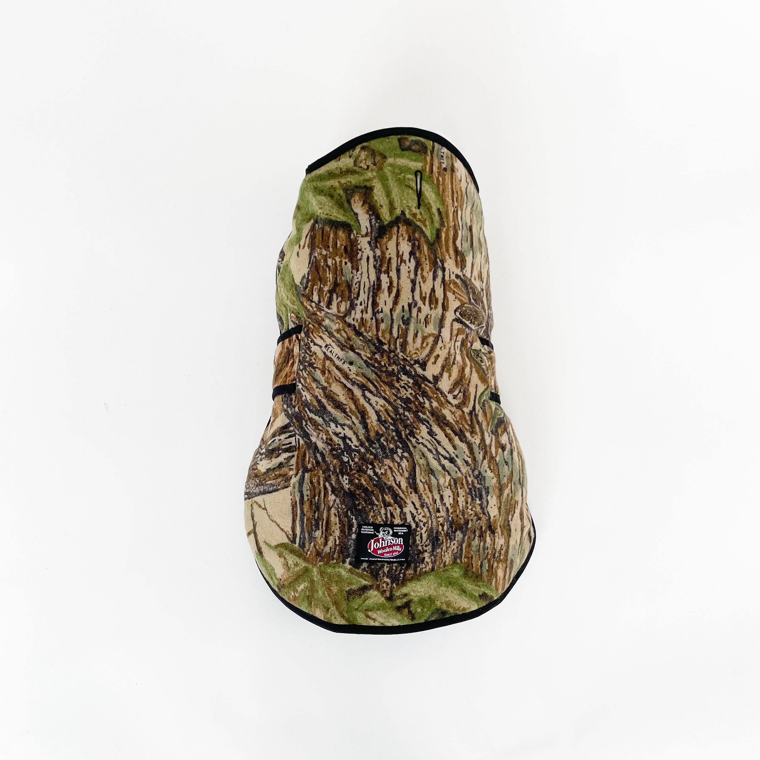 Johnson Woolen Mills Dog Coat Camo insulated lining front view