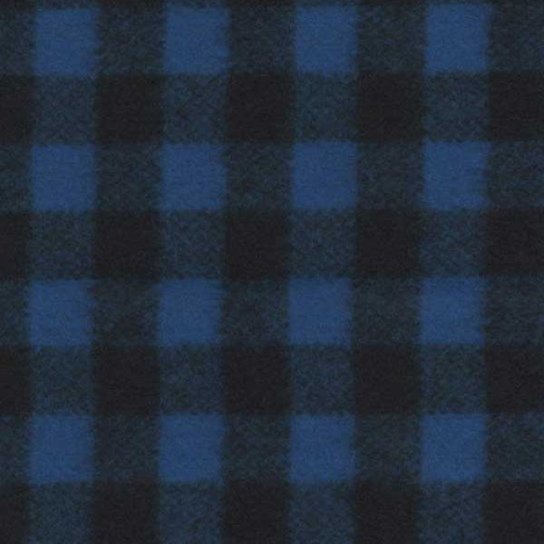 Johnson Woolen Mill Swatch, Blue and Black, 1 inch Buffalo check
