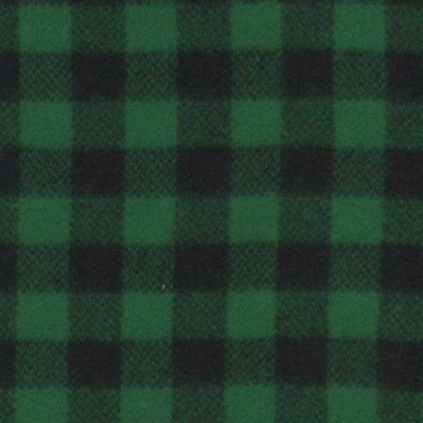 Johnson Woolen Mill Swatch, Green and Black 1 inch Buffalo check