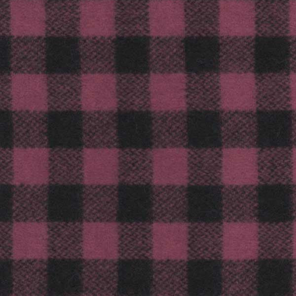 Johnson Woolen Mill Swatch,  Pink and Black, 1 inch Buffalo check