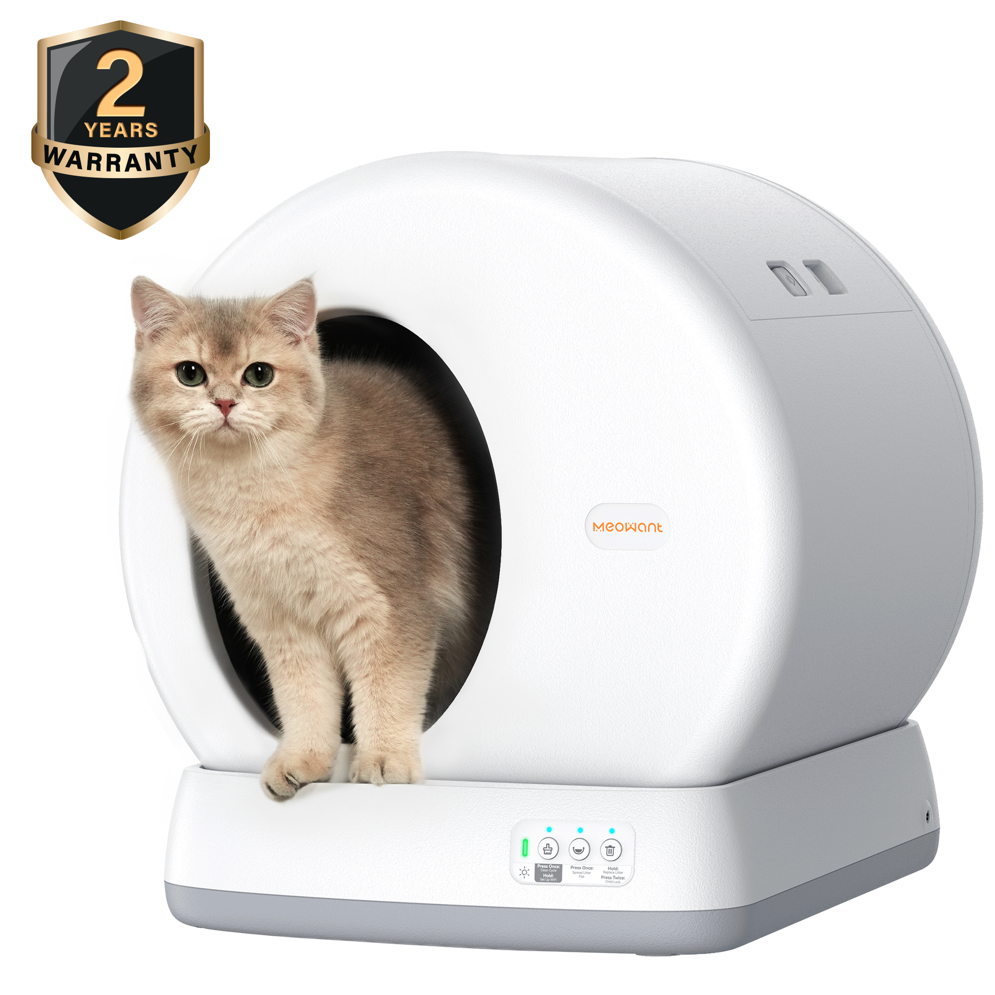 Smart Self Cleaning Cat Litter Box, Gray / Basic