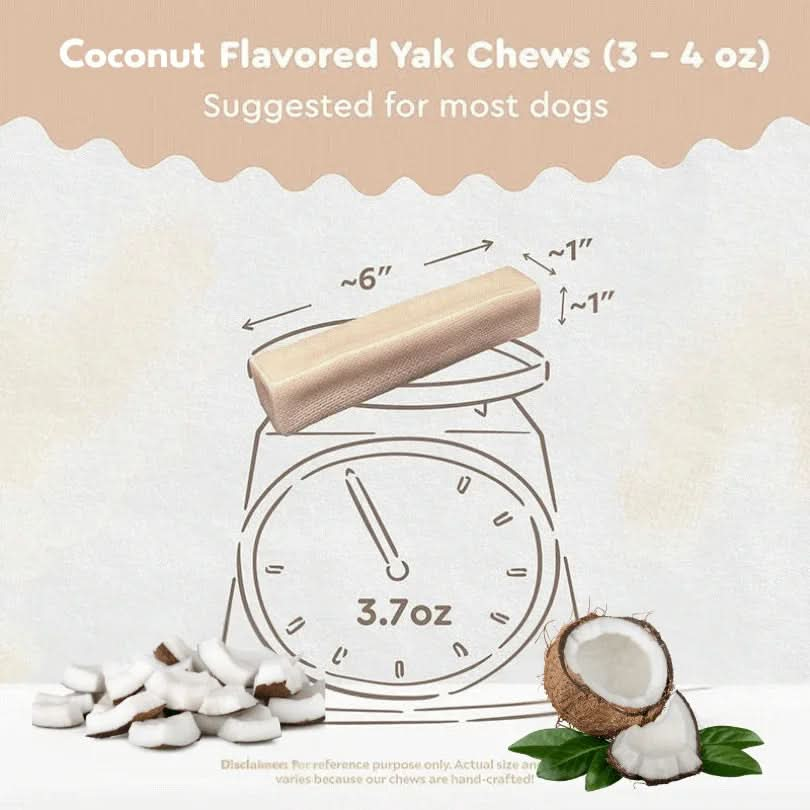 Coconut Yak Chew benefits — rich in healthy fats, supports skin and coat, natural energy