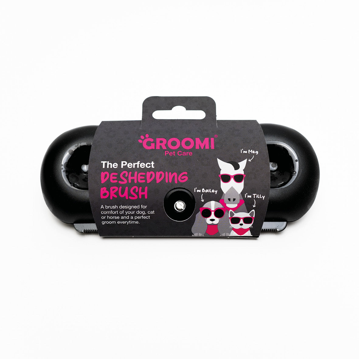 Stainless Steel Pet Deshedding Brush Black