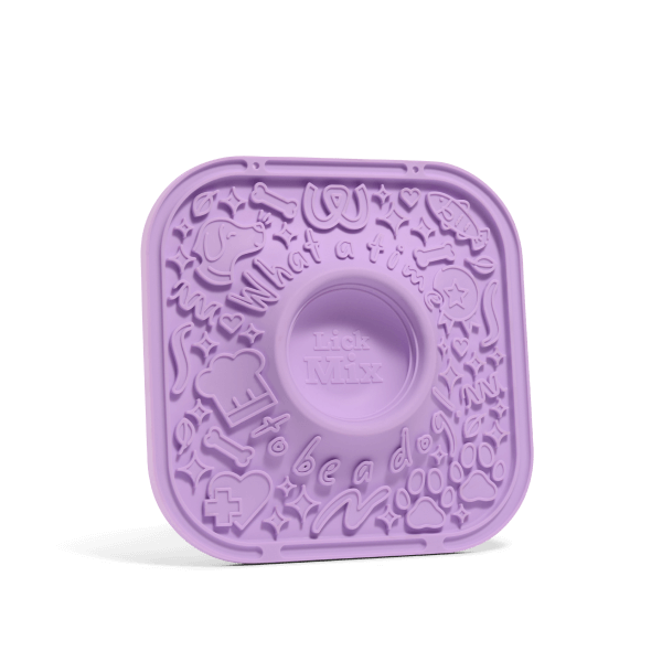 Dog Lick Mat for Treat Spreads and Slow Enrichment, Textured Square Pad in Forest Green or Lavender source image 2