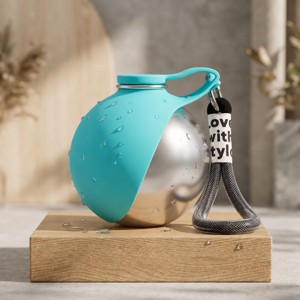 Insulated Dog Water Bottle and Bowl Trail Teal