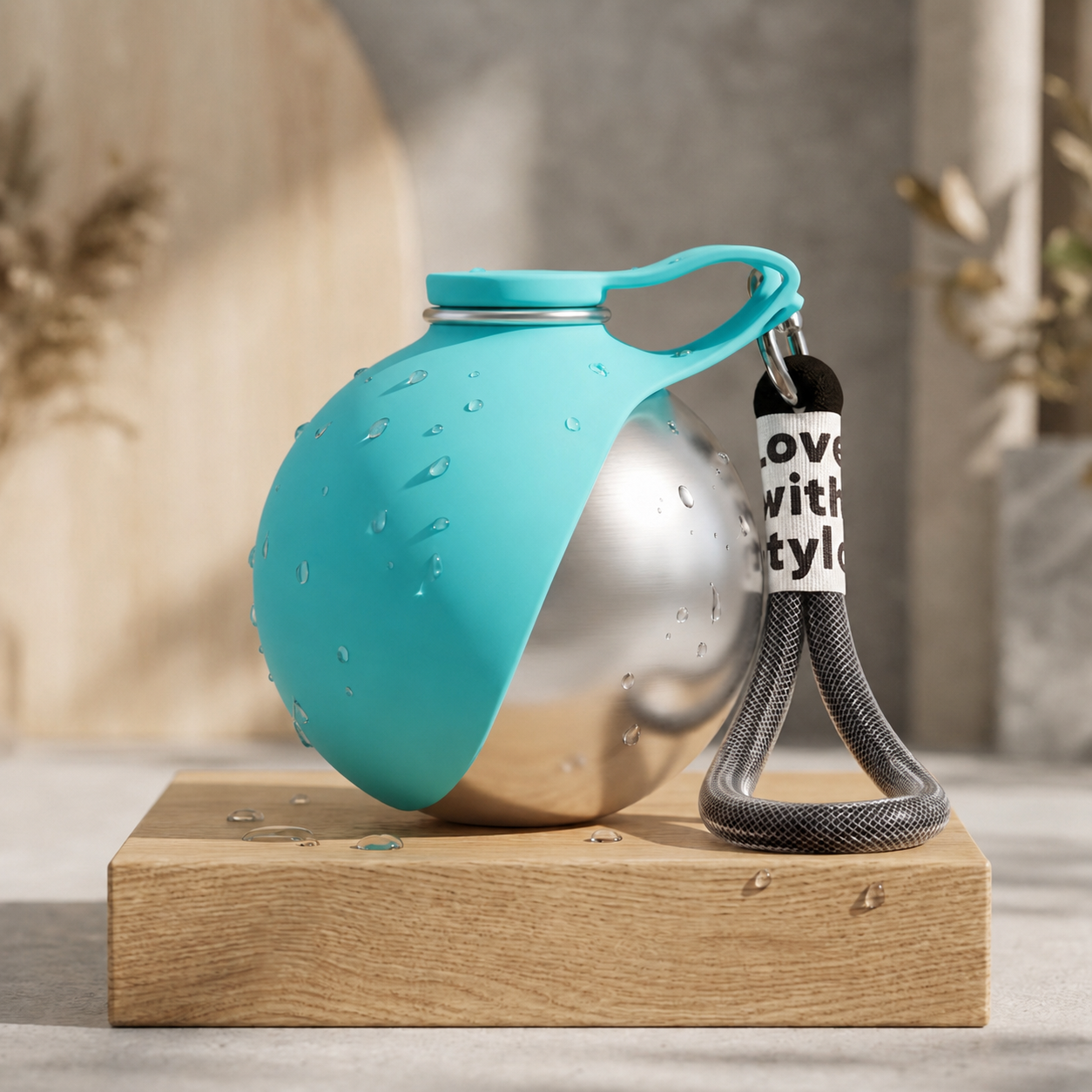 Insulated Dog Water Bottle and Bowl Trail Teal