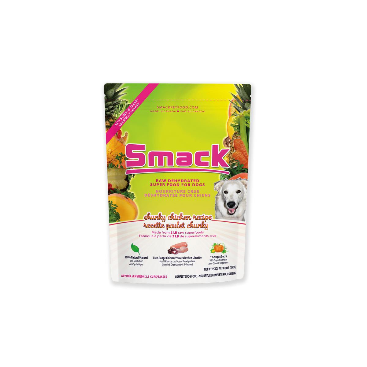 Whole-Food Chunky Chicken Dog Food 8.8 oz/250 g (2.5 cups)