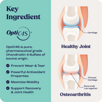 Liquid supplement for joint health in large dogs featuring OptiC4S benefits.