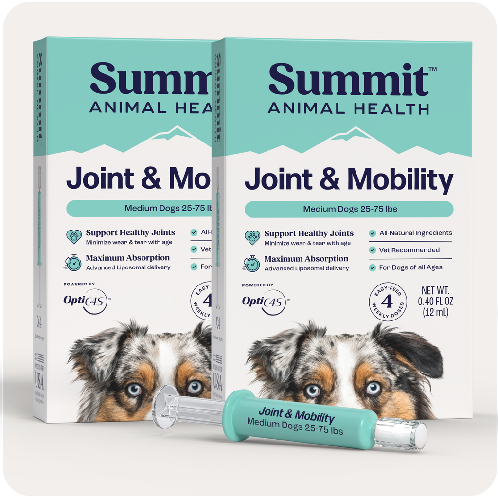 Joint & Mobility Liquid for medium dogs by Summit Animal Health.
