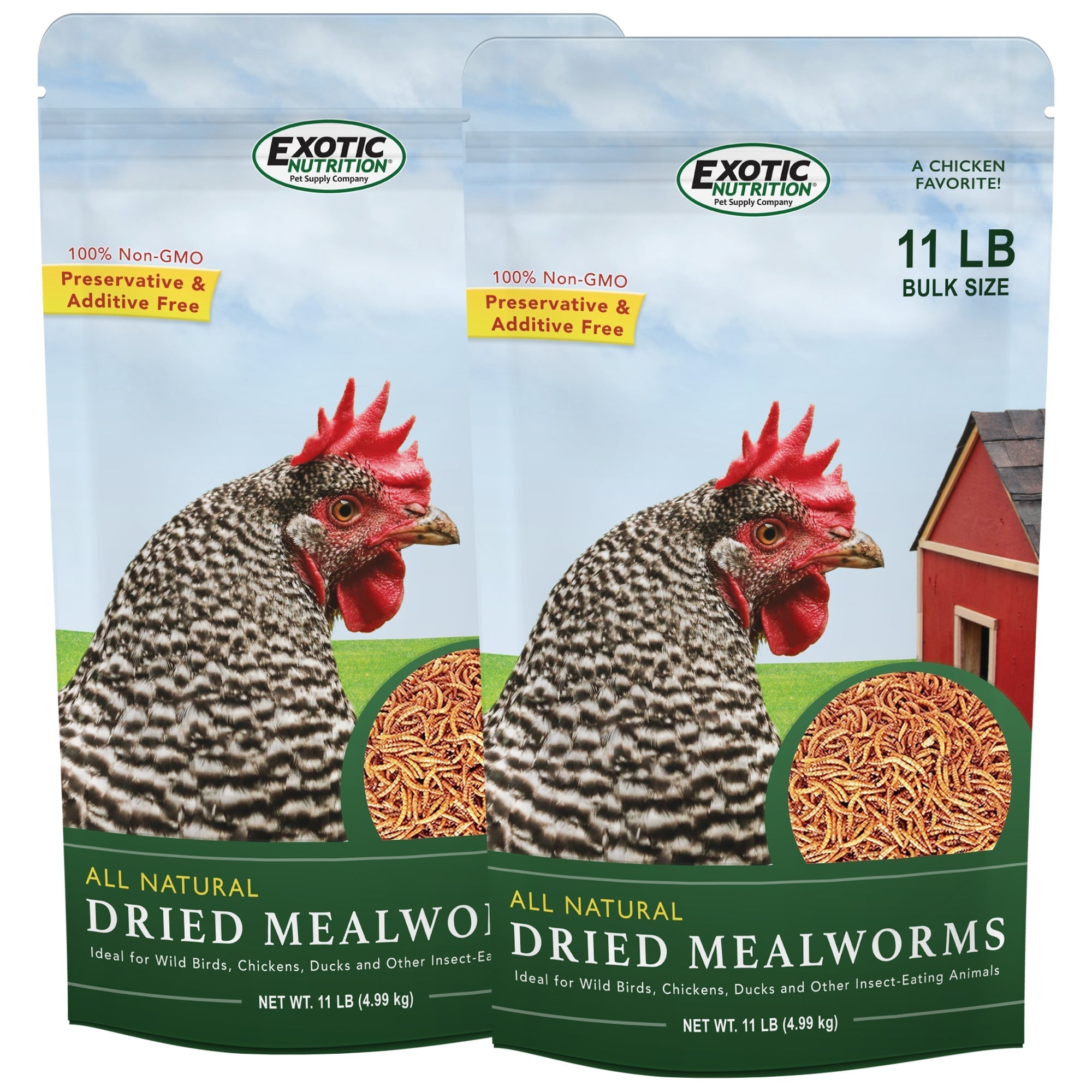 Bulk Dried Mealworms for Poultry and Wild Birds, 22 lb (2 bags)