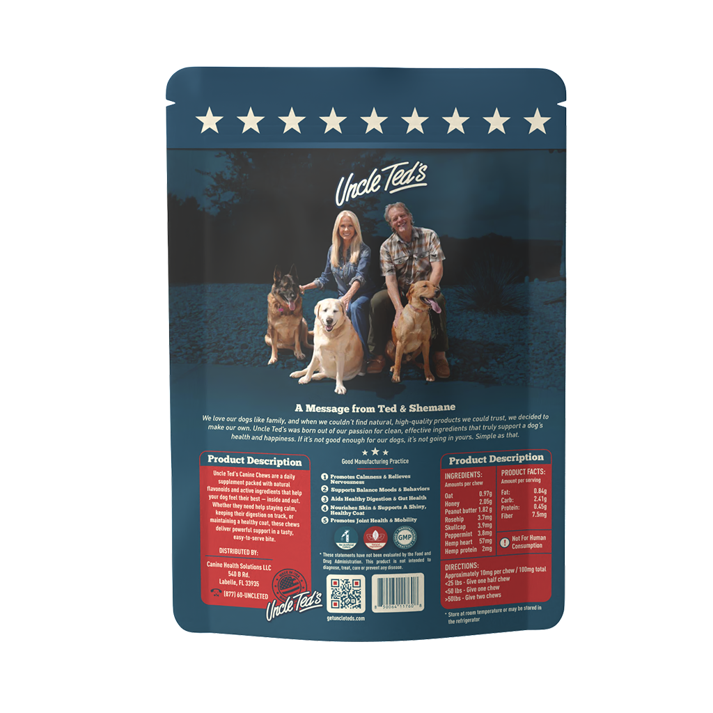 Uncle Ted's Daily Canine Chews - 2 Month Supply